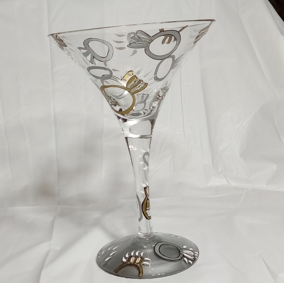 Lolita Wedding Hand Painted 7.5oz Martini Glass with Attitude Recipe on Bottom - Picture 6 of 9